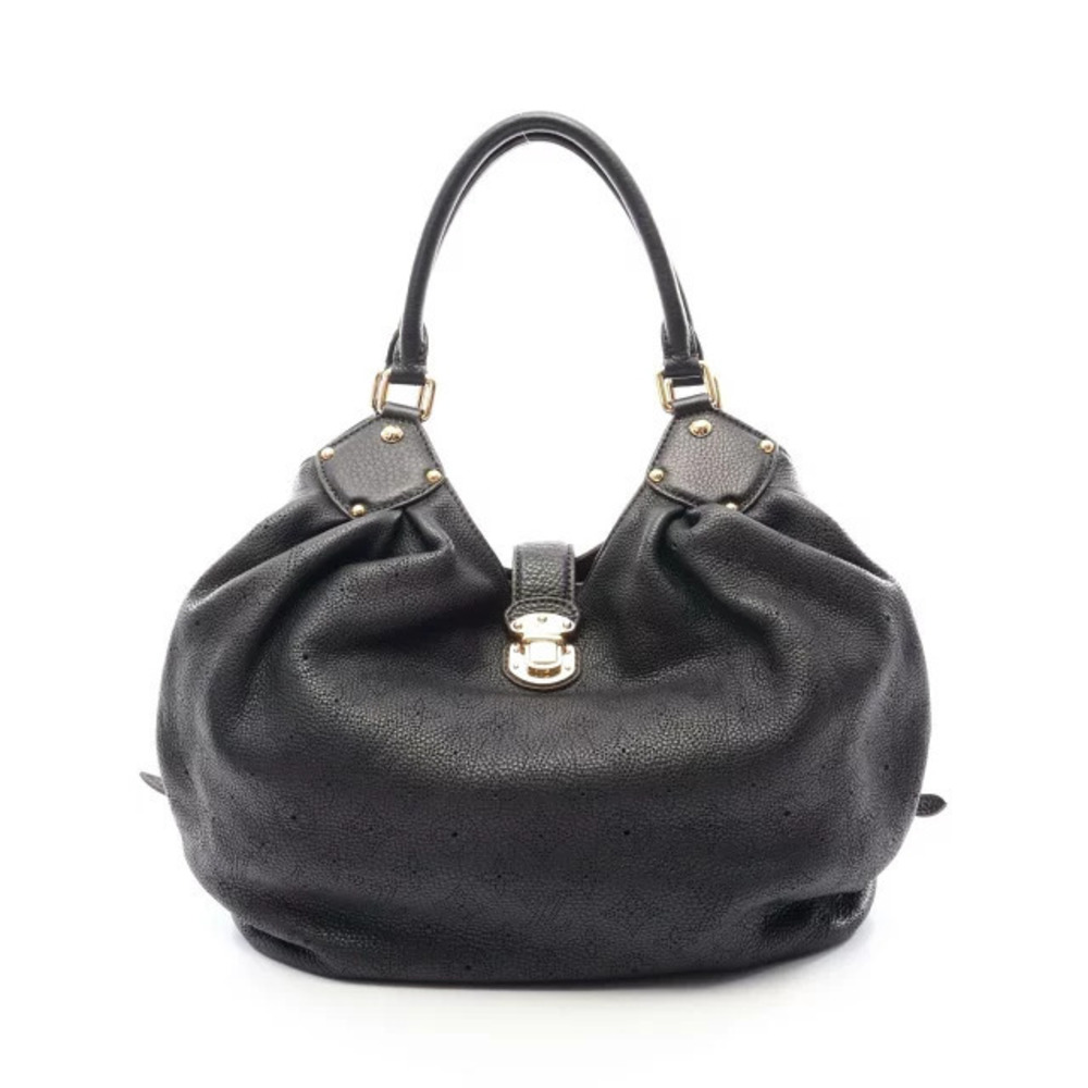 Louis Vuitton Mahina Leather Shoulder Bag Black